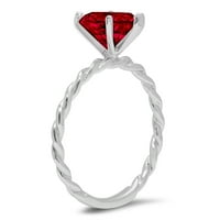 2CT Marquise Cut Red Prirodni Garnet 14K bijeli zlatni godišnjički zaručnički prsten veličine 9