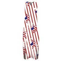 Xihbxyly Cleance 4. jula Dan nezavisnosti USA haljina za ispis zastava, ženske maxi ljetne haljine za