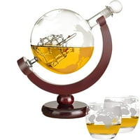 Viski Decanter setovi sa naočalama za piće - Biciklistički viski Decanter & Staklo set sa drvenom bazom