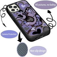 Kompatibilan sa iPhone Pro Slatkom ljubičastom srcem Estetski dizajn Telefon Kućište Slim Soft zaštitni