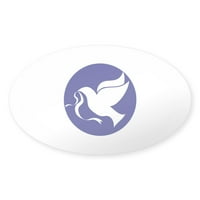 Cafepress - oval naljepnica za mir dove - naljepnica