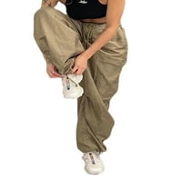 Y2K slabo struk teretni baggy hlače nacrtavaju širok džepove za noge pantalone u Burajuku Srednja odjeća