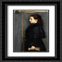 Portret Jeanne de Bauer Matted Crno ukrašeni uokvireni umjetnički print Knopff, Fernand