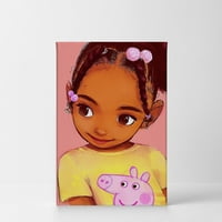 Smile Art Design Slatka afrička dječja djevojka ružičasta pozadina digitalno slikanje platnena ispis