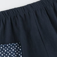 Duge pantalone za žene Žene Visoke strukske hlače sa širokim hlačama pamučne posteljine casual pantalone