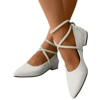 Ljetne sandale Stan Jednosmjerno modne kože Jednokratne papuče za žene bijele veličine 7,5