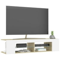 TV ormar sa LED svjetlima bijeli i sonoma hrast 53.1 x15.4 x11.8