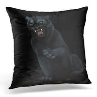 Leopard crni panther roar agresijski jastučni jastučni jastučni jastuk