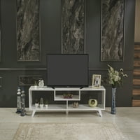 Parmani Moderni TV štand, baza od drveta sa TV jednom jedinicom, bijela
