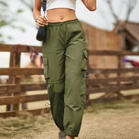 Ljetne teretne pantalone za žene široka noga labava udobnost fit hlača elastična struka ulična odjeća