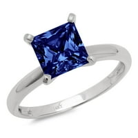 CT sjajna princeza Clear Simulirani dijamant 14k bijeli zlatni pasijans prsten sz 8.5