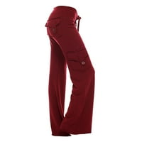 Lirclo ženski pamučni teret elastične strugove planinarske hlače lagane vanjske praveće struke casual