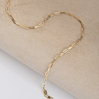 Nakit Atelier Zlatna ogrlica sa ogrlicama - 14K Čvrsti žuto zlato ispunjene papirnim kopčom za lančane