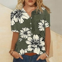 Thirts majice za žene kratki rukav vrhovi modne ljetne majice Trendi gumb down bluze trendyflower print