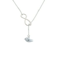 Delight nakit silvertni mali ptičji inicijal - O - Srebrni ton Elegantna Infinity Lariat ogrlica