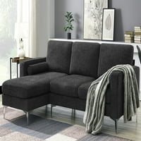 86 Kauč sa konvertibilnim kaučem u obliku slova L sa reverzibilnom kaisom i jastucima, moderna sekseckica