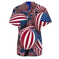 Košulje za žene Dan nezavisnosti Ispiši okrugli vrat kratkih rukava labava majica