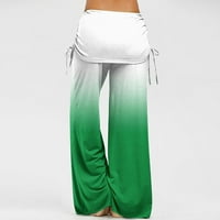 Shomport Womens Ležerne prilike široke noge visokog struka joga hlača elastična struka vježbača pantalone