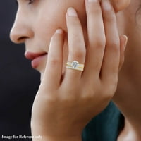 Trgovina LC Ženski prsten srebrna Vermeil Žuta pozlaćena faced slaganja Moissine veličine CT 2. Angažovano