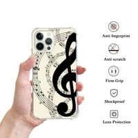 Glazbene bilješke Kućište kompatibilno s iPhone Pro, jedinstvenim umjetničkim dizajnom TPU poklopca