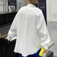 Muška gumba dolje majice Dugi rukav Jesen Zimska solidna moda TOP Bluza majice