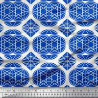 Soimoi plavi svileni tkanini trokut i umjetnost geometrijska tiskana tkanina sa širokim dvorištem