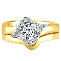 Carat okrugli oblik bijeli prirodni dijamantni zaručni prsten za brisanje u 10K čvrstog žutog zlatnog