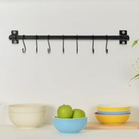 Podesite kuhinjski alat za viseće stalak za stalak aluminijski zid-montiran 7-kuka