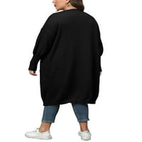 Luxplum Ženska odjeća plus veličine KARDIGAN DUGE Otvorite prednji kaput ugodna jakna za odmor Crksans