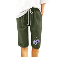 Žene cvjetni print ljetni šarkentski otisci kratke hlače pamučne pantalone pantalone za vježbanje pet