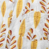Ležerni muški mišićni majica 1950-ih vrhovi cvjetni print uzorak rever kratkih rukava Radi vrhovi vjenčanica