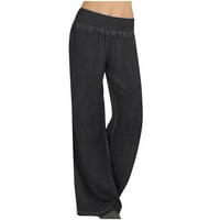 Jogers za žene Žene Ležerne pantalone Elastične struke Čvrsto labave hlače Black XXXXXL