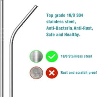 Metalne slamke za višekratnu upotrebu od nehrđajućeg čelika za piće 10.5 Straight & Centent Mi set sa