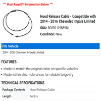 Kabl za otpuštanje hooda - kompatibilan sa - Chevy Impala Limited 2015