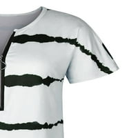 Ženska majica V izrez ljetni vrhovi kratki rukav majica za majicu TEE COMFY TUNIC BLOUSE bijeli 3xl