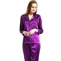 Žene dame svile satena pidžama set pidžama spavaća odjeća salonsku odjeću kućna odjeća