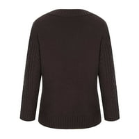 Fjofpr Girls Fall odjeća Pulover džemperi za žene s dugim rukavima V izrez Solid Boja vrhovi Ležerni