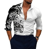Muški barokni dugi rukav mišićni fitnes majica sputa majica od svilene haljine