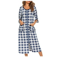 Ženska pidžama zazor 5,00 USD, zimska noćna noćna noćna jesen zimska noćna ludnica sa pokutima Loose
