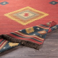 Označi i dnevni prostirke vunene površine, Cheryl Global Tamno crveni tepih