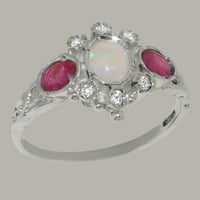 Britanci napravio je 18k bijeli zlatni prsten s prirodnim rubnim rubnim dijamantnim ženskim prstenom