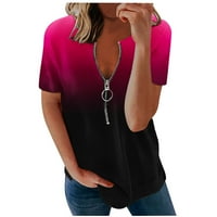 Clearance ispod $ Charella ženska modna casual tastera s kratkim rukavima Udobne čvrste boje bluza vruće