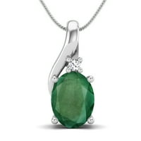 1. CTS smaragdni dragulj pasijans privjesak Sterling srebrna minimalistička klasična ženska ogrlica
