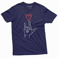 Dnevna majica Američki znakovni jezik Majica MENS WOMENS znak Proslava Love Tee majica
