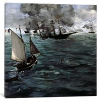 Icancas Bitka za USS Kearsarge & CSS Albama Galerija zamotana platna Art Print Edouard Manet
