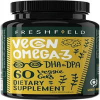 Freshfield Vegan Omega Dha DPA: Carrageenan Besplatno, kompostična boca izrađena od biljaka, zamjena ribljeg ulja, ugljika neutralna. Podržava srce, mozak, zglobovi zdravlja