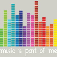 Muzika je dio mens srebrne krem ​​grafički tee - Dizajn ljudi L