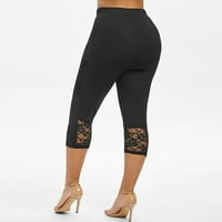 Ayolanni Workout pantalone Women Plus size Solid čipkasti patchwork elastične strugove casual gaćice