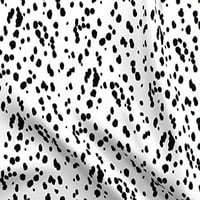Tkanina - tisak, pas, dalmatinski, spotovi, crno bijeli, štene, točkice tiskane organske cot saten tkanine