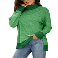 Paille žene dugih rukava labava krasta casual svakodnevna odjeća tunika bluza vrećica, majica Green